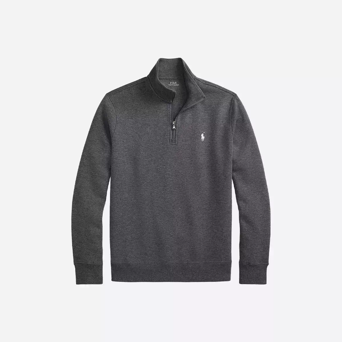 Ralph Lauren | Double-knit trui met kwartrits | Derksen & Derksen
