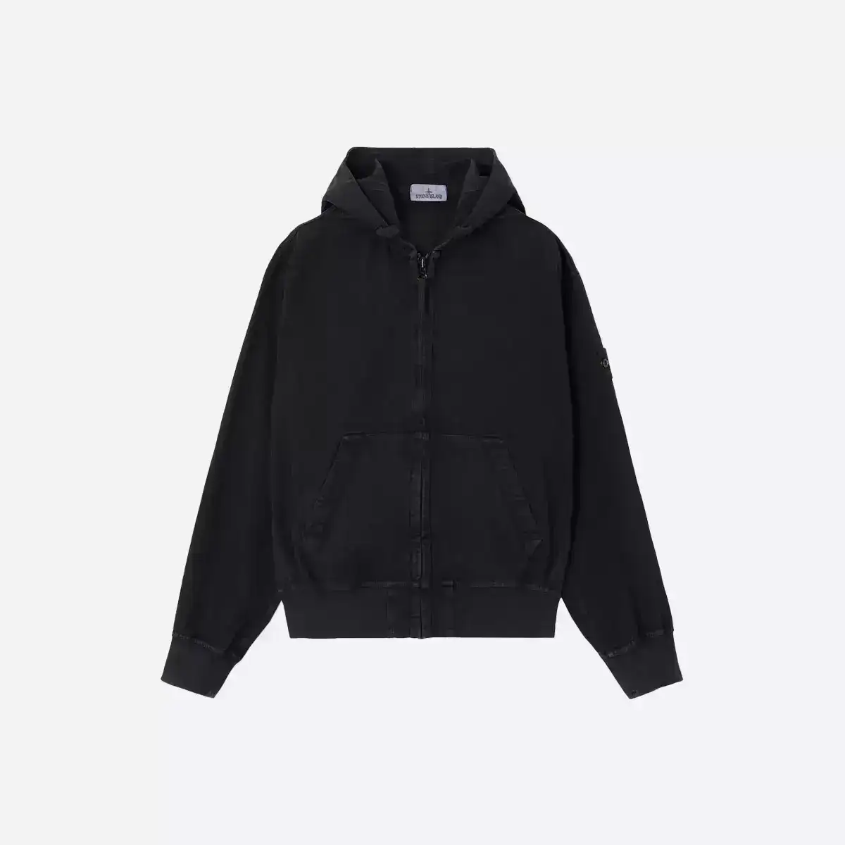Stone Island | Oversized Fit Hooded Zip-Up Sweatshirt With Ribbed