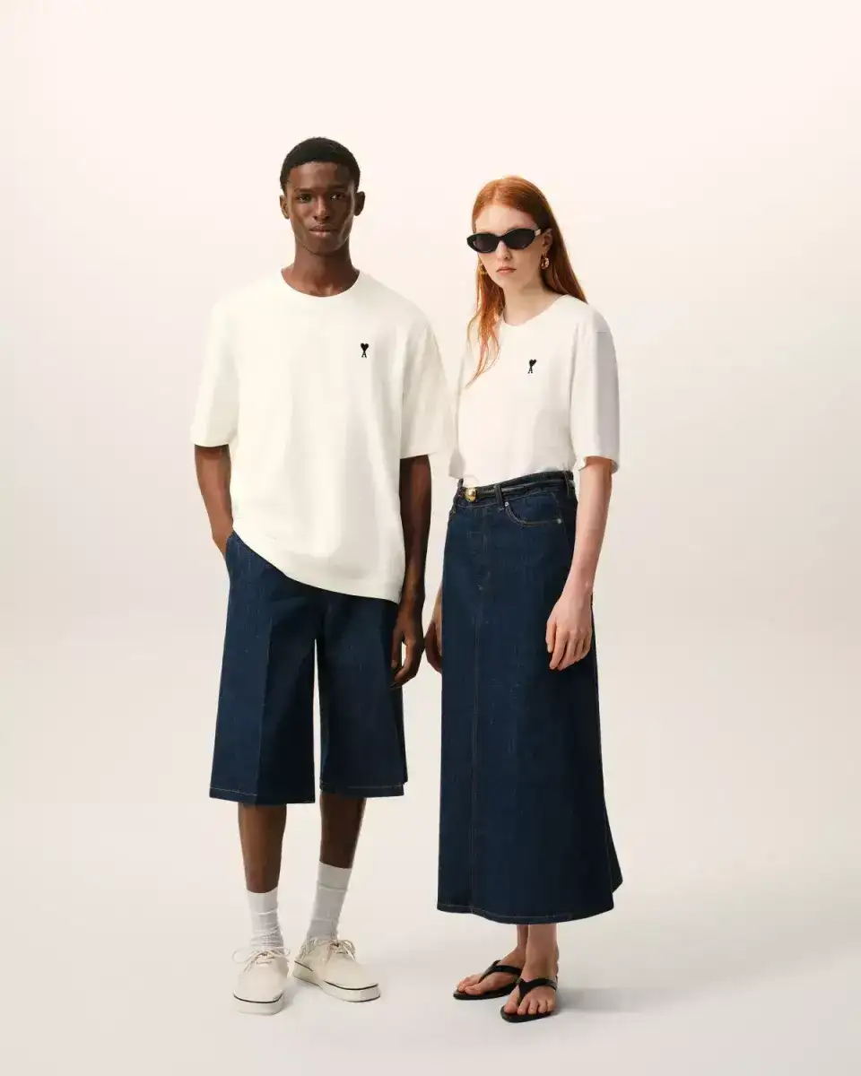 Ami Paris | White Cotton Place Des Victoires Print T-Shirt